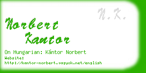 norbert kantor business card